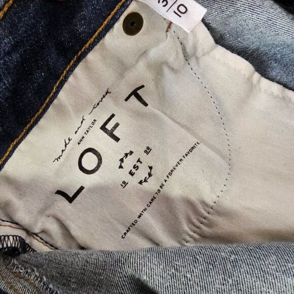 EUC ANN TAYLOR LOFT MADE AND LOVED CURVY KICK CROP JEANS SIZE 10 /30 - Picture 11 of 16